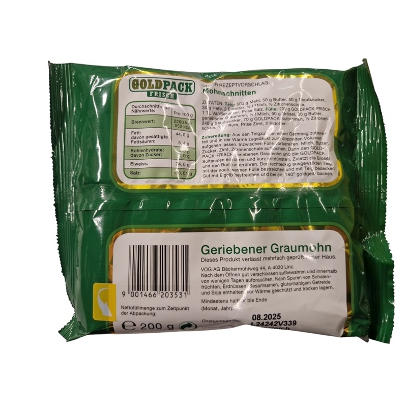 GOLDPACK GRAUMOHN GERIEBEN 200G