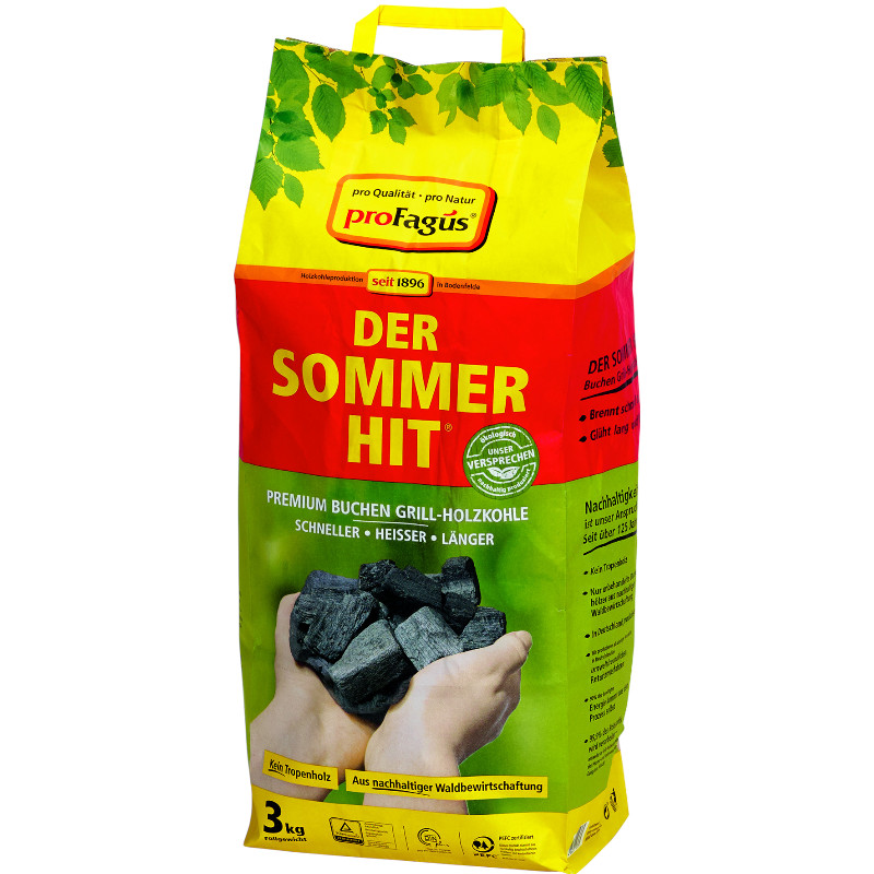 PROFAGUS DER SOMMER HIT PREMIUM BUCHEN HOLZKOHLE 3KG