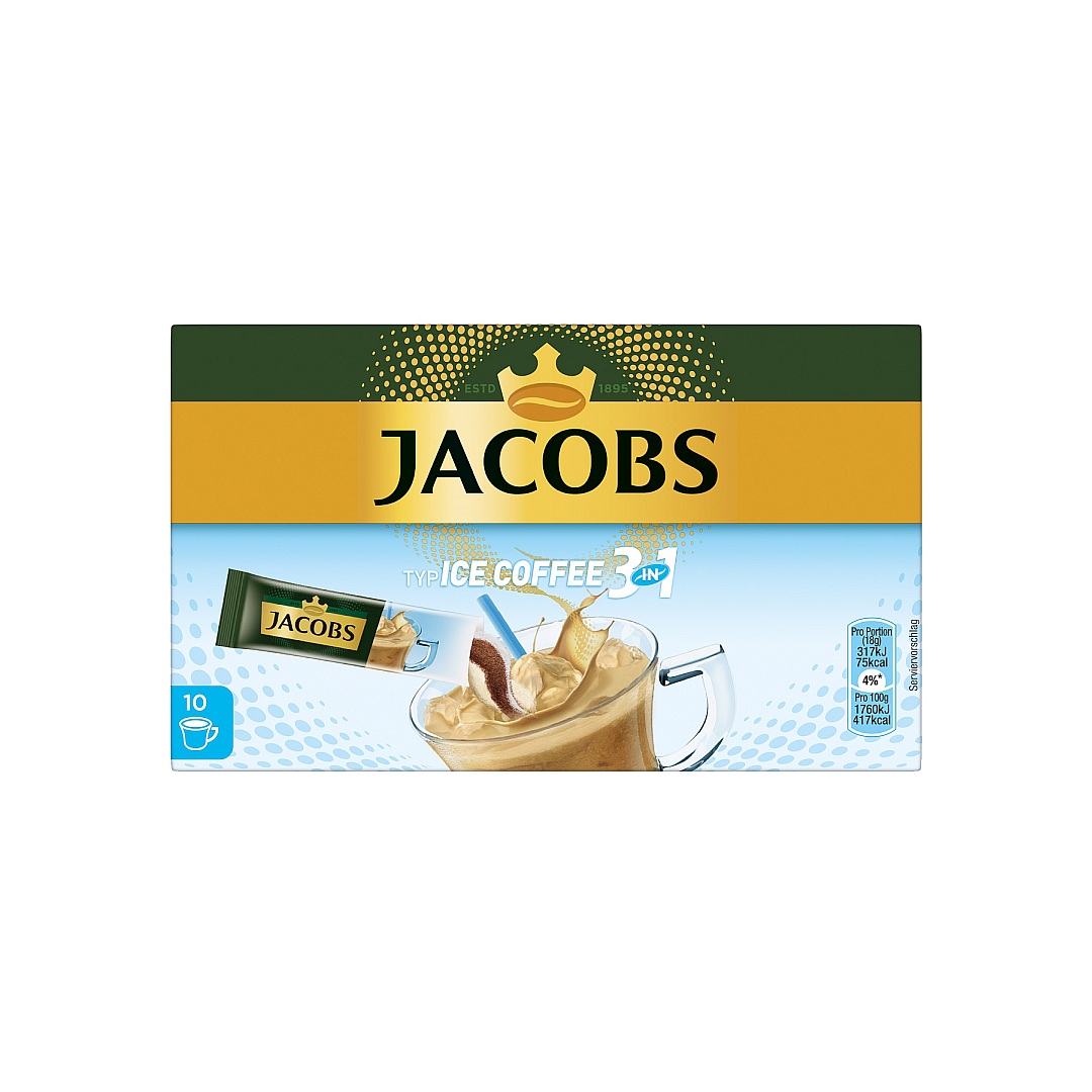 JACOBS ICE COFFEE 3 IN 1 - LOESLICHER KAFFEE 10 STICKS 