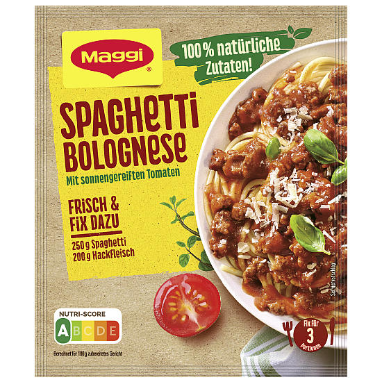 MAGGI FIX SPAGHETTI BOLOGNESE 100% NATUERLICHE ZUTATEN 36G