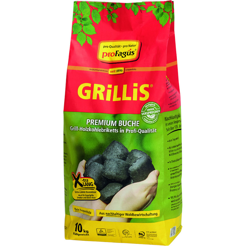 PROFAGUS GRILLIS GRILL HOLZKOHLEBRIKETTS 10KG