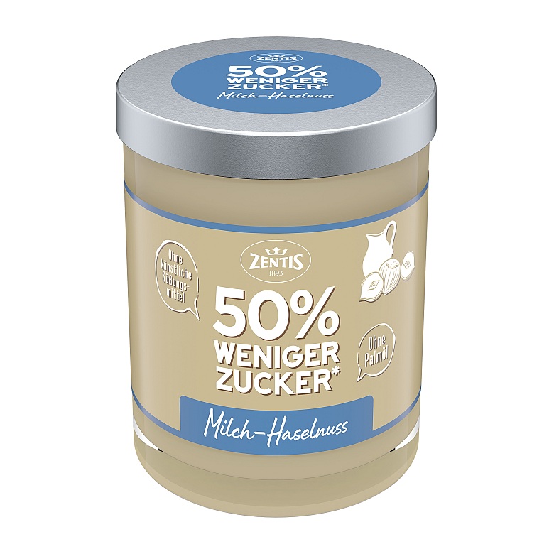ZENTIS MILCH - HASELNUSS 50% WENIGER ZUCKER 200G