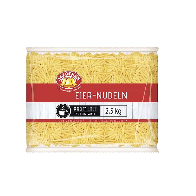 3 GLOCKEN FEINE EIERNUDELN MACCARONI KURZ 2,5 KG