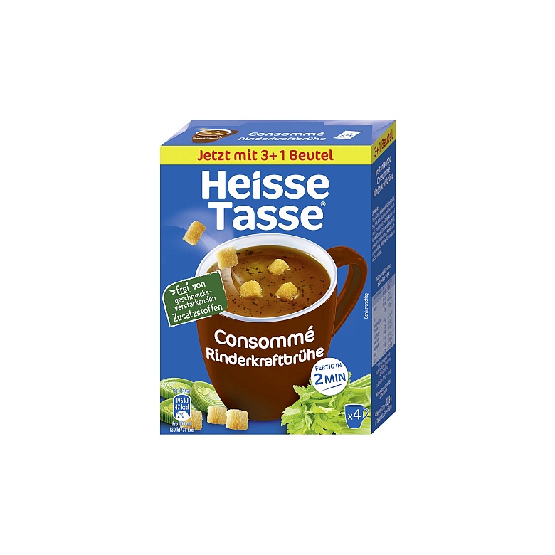 ERASCO HEISSE TASSE CONSOMMÉ RINDERKRAFTBRUEHE 4 X 7.7G