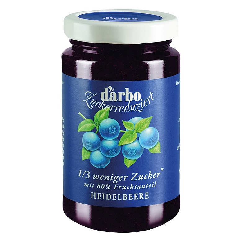 DARBO ZUCKERREDUZIERT 1/3 WENIGER ZUCKER HEIDELBEERE 250G
